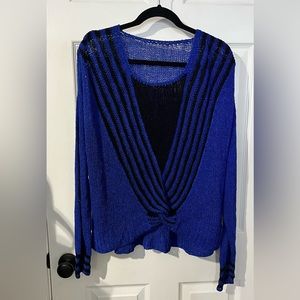 Vintage Royal Blue & Black light sweater, size 2X